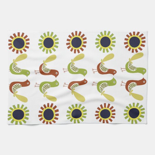 Poolse Folkvogels, keukenhanddoeken (Horizontaal)