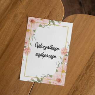 Poolse Gelukkige Verjaardag Wszystkiego najlepszeg Kaart