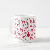 Poolse Greyhound kerstontwerp Koffiemok (Voorkant links)