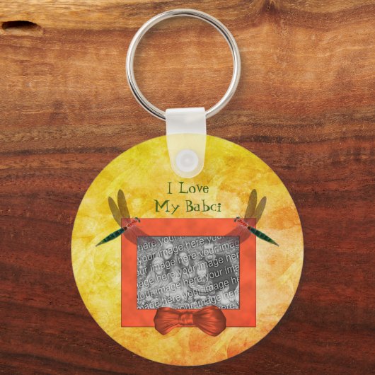 Poolse grootmoeder houdt van mijn baby Dragonfly Sleutelhanger (Voorkant)