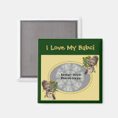 Poolse grootmoeder liefde mijn babci Puppies foto Magneet (Voorkant / Achterkant)