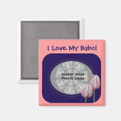 Poolse grootmoeder liefde mijn babci tulpen foto magneet (Voorkant / Achterkant)