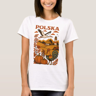 Poolse herfst volk platteland t-shirt