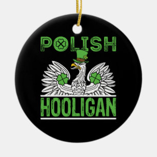 Poolse Hooligan St. Patrick's Day Keramisch Ornament