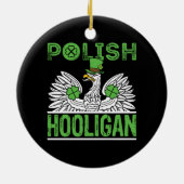 Poolse Hooligan St. Patrick's Day Keramisch Ornament (Achterkant)