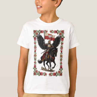 Poolse Huzaar Folk Frame Kunst T-shirt