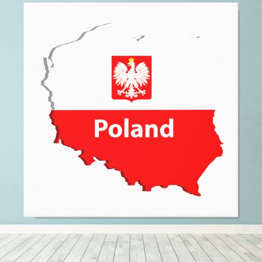 Poolse kaart canvas afdruk (Insitu (Houten vloer))