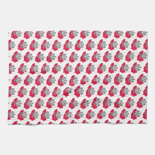 Poolse Kaart Flag Kitchen Towel Theedoek (Horizontaal)