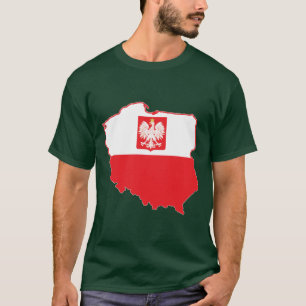 Poolse kaart in Poolse kleuren T-shirt