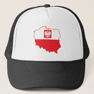 Poolse kaart in Poolse kleuren Trucker Pet