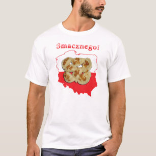 Poolse kaart Pierogi Smacznego T-shirt