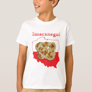 Poolse kaart Pierogi Smacznego T-shirt