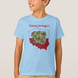 Poolse kaart Pierogi Smacznego T-shirt