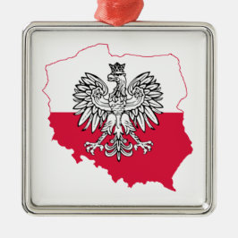 Poolse kaart vlag Premium ornament