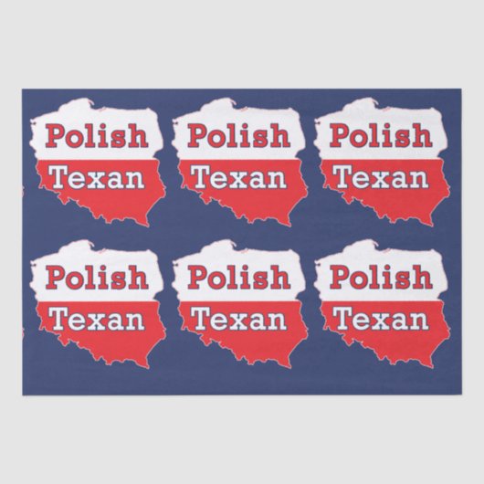 Poolse kaart voor Texan Polen Tissuepapier (Voorkant)