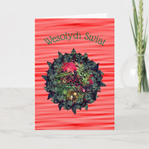 Poolse kerst groet evergreens krans feestdagen kaart