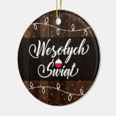 Poolse kerst, Wesołych Świąt Rustic Keramisch Ornament (Links)