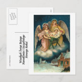 POOLSE KERSTMIS KAART MET ENGELEN EN BABY JEZUS (Voorkant / Achterkant)