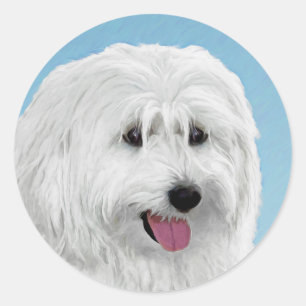 Poolse Laaglandschilderkunst - Dog Art Ronde Sticker