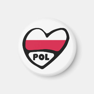 Poolse landcode Vlag hart, POL Magneet