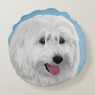 Poolse lewland Sheepdog Painting - Original Dog Ar Rond Kussen