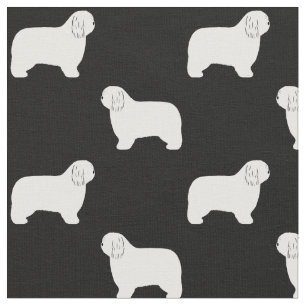 Poolse Lowland Sheepdog Silhouettes Honden Patroon Stof