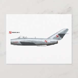 Poolse luchtmacht LIM-5 (MiG-17) Fresco Briefkaart