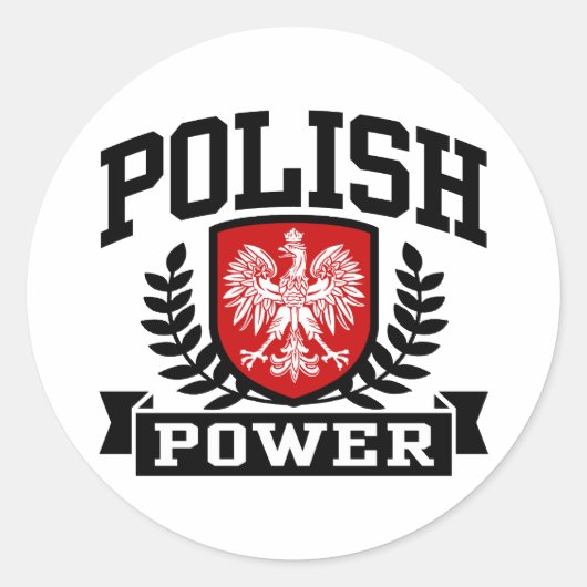 Poolse macht ronde sticker (Voorkant)