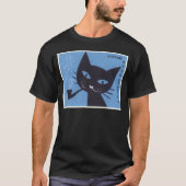 Poolse matchbox met etiket op kattenrokerpijp T-shirt (Voorkant)