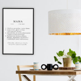 Poolse moeder cadeau - MAMA definitie Perfect Poster