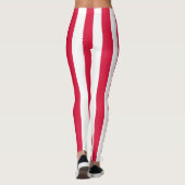 Poolse nationale vlagkleuren - verticale streep leggings (Achterkant)
