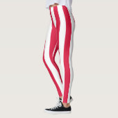 Poolse nationale vlagkleuren - verticale streep leggings (Links)