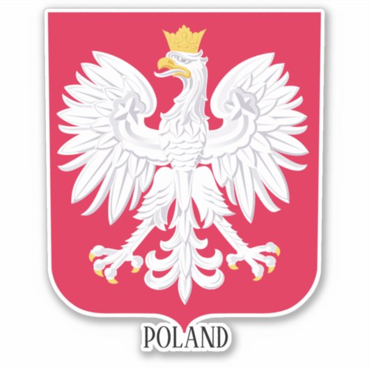 Poolse nationale wapenschild patriottisch sticker (Voorkant)
