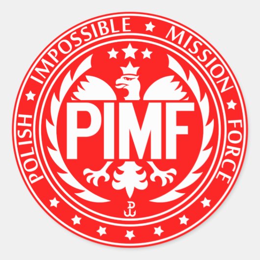 Poolse Onmogelijke Missie Force Ronde Sticker (Voorkant)