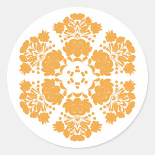 Poolse ontwerp bloemen ronde sticker