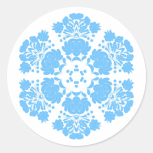 Poolse ontwerp bloemen ronde sticker