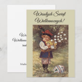 Poolse paasgroeten Wesolych Swiat uitnodiging (Voorkant / Achterkant)