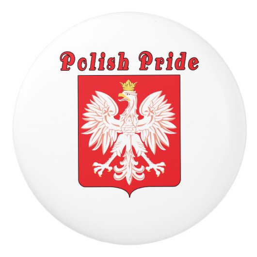 Poolse pride Eagle Keramische Knop (Voorkant)