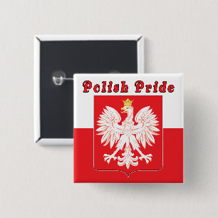 Poolse pride Eagle Vierkante Button 5,1 Cm