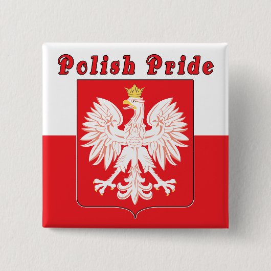 Poolse pride Eagle Vierkante Button 5,1 Cm (Voorkant)
