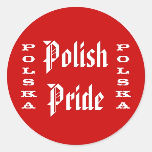 Poolse Pride Polska Ronde Sticker (Voorkant)