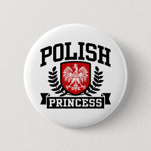 Poolse prinses ronde button 5,7 cm
