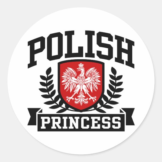Poolse prinses ronde sticker (Voorkant)