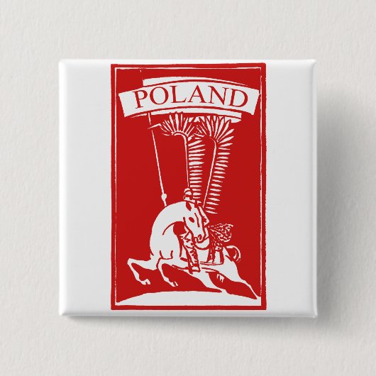 Poolse scharrelaar Vierkante Button 5,1 Cm (Voorkant)