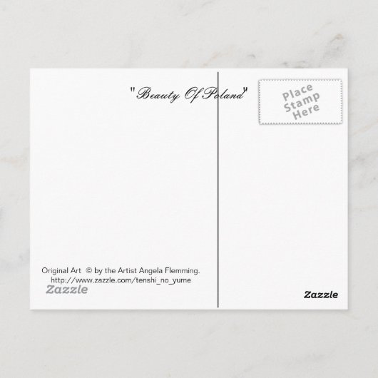 Poolse schoonheid briefkaart (Achterkant)