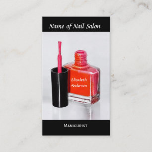 Poolse schrijver van de roze nagel bij Nail Salon Visitekaartje