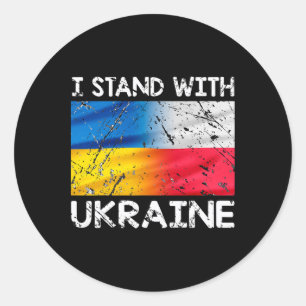 Poolse steun Oekraïense Polen Ik sta achter Oekrai Ronde Sticker