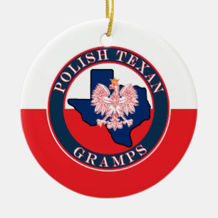 Poolse textielronde keramisch ornament