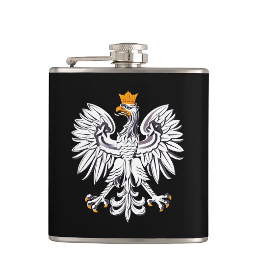 Poolse vlag & adelaar, reizen Polen / sportfans Heupfles (Voorkant)