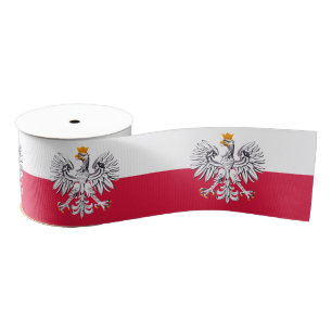 Poolse vlag & adelaar symbool, Polen vakantie / sp Grosgrain Lint